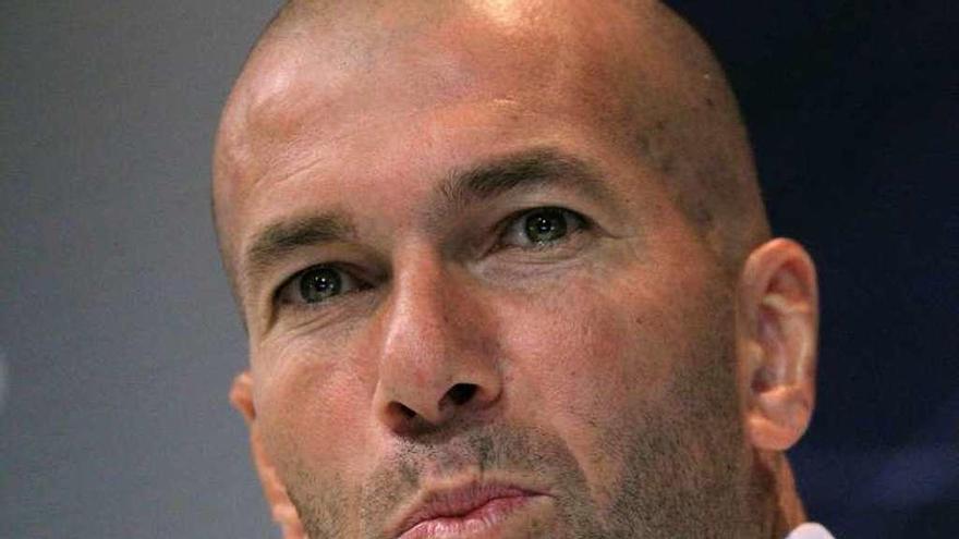 Zidane, ayer, en rueda de prensa.