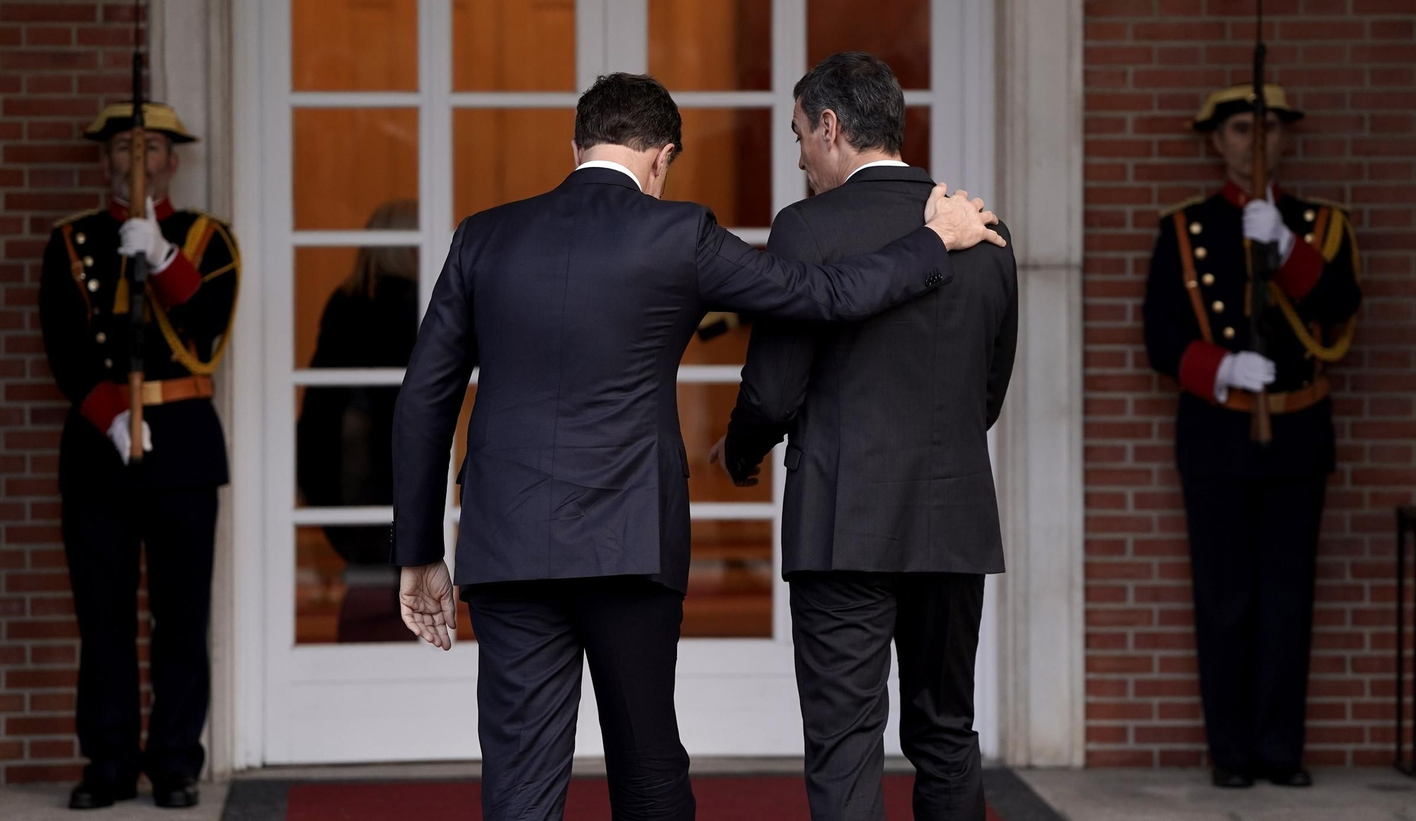 Pedro Sánchez, presidente del Gobierno, recibe al Secretario General de la OTAN, Mark Rutte, en el Palacio de la Moncloa.