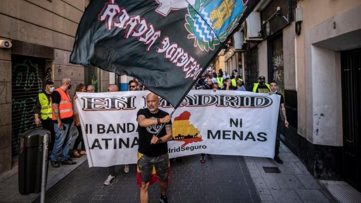 Un momento de la manifestación neonazi en Chueca.