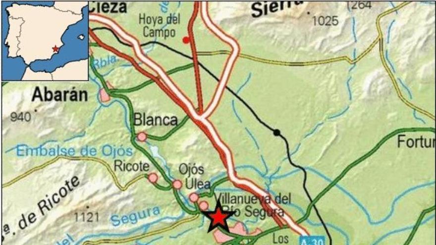 Un terremoto de 2 grados sacude Villanueva del Río Segura esta madrugada