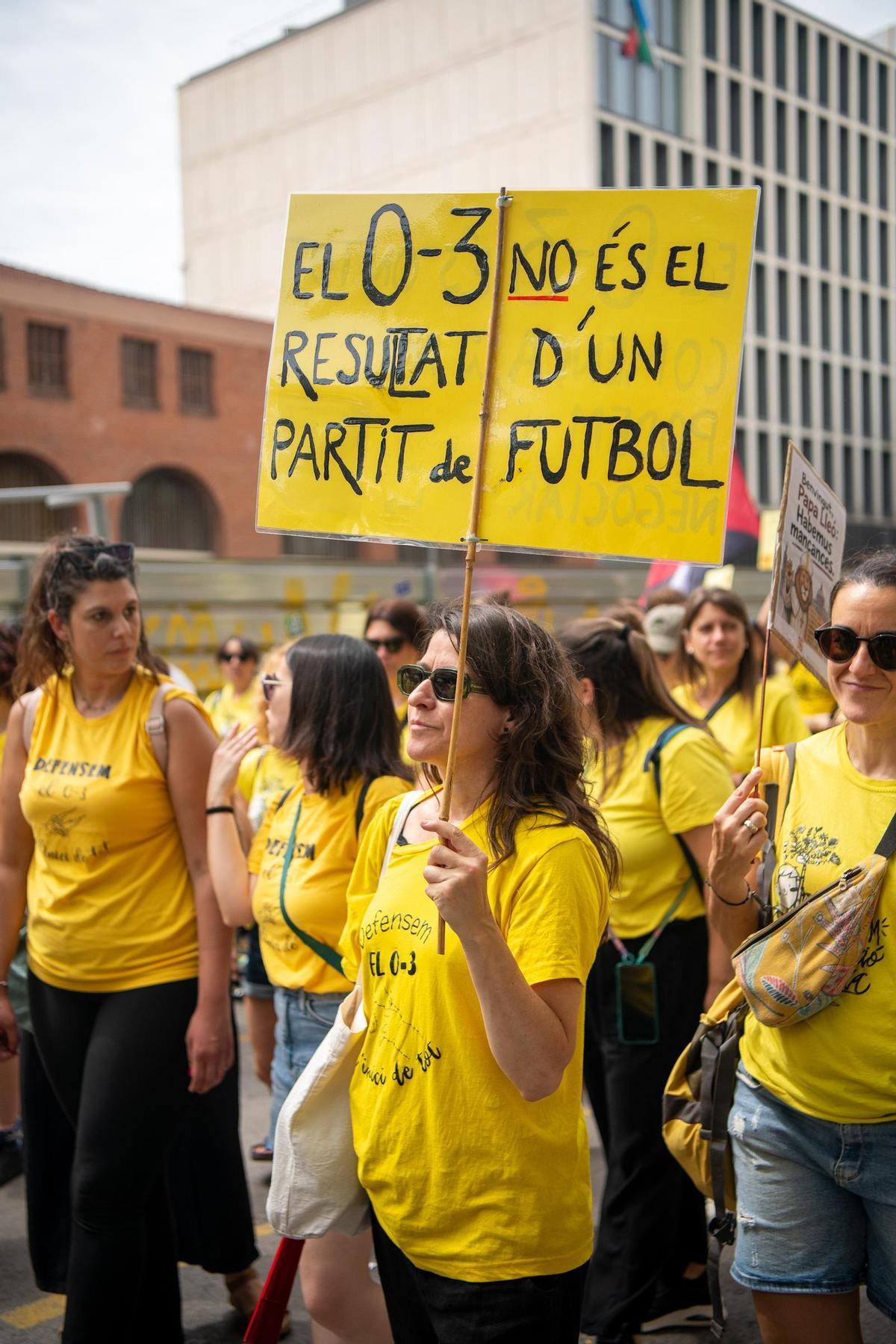 Manifestación de profesores en Barcelona