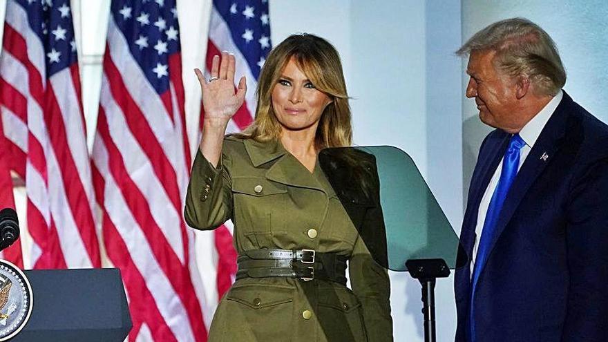 Melania i Donald Trump després del discurs de la primera dama