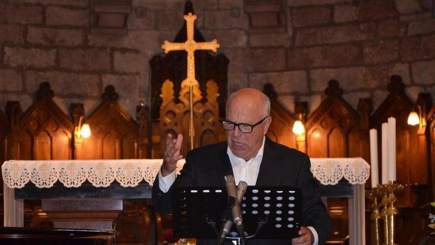 Joaquín Pixán interpreta la &quot;Santina Minera&quot; en la basílica de Covadonga