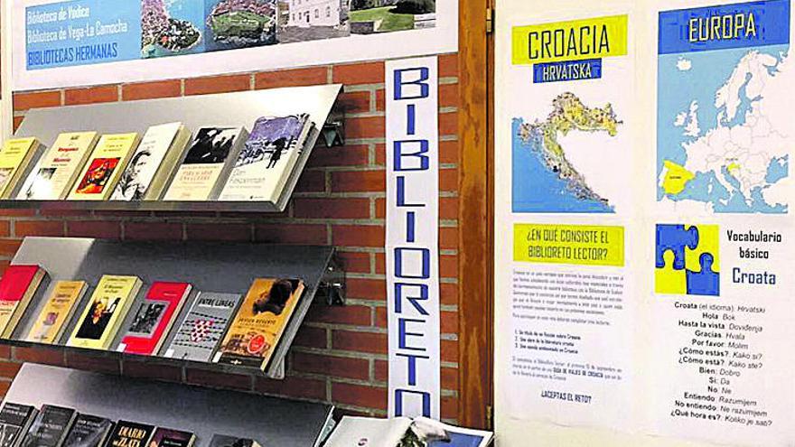 La exposición de libros sobre Croacia en la biblioteca de Vega-La Camocha.