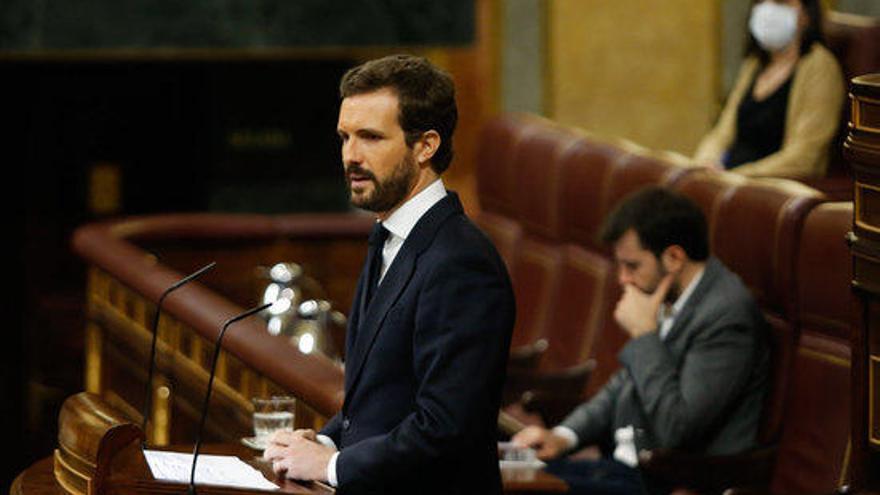 Eel president del PP, Pablo Casado, al debat al Congrés de pròrroga de l&#039;estat d&#039;alarma