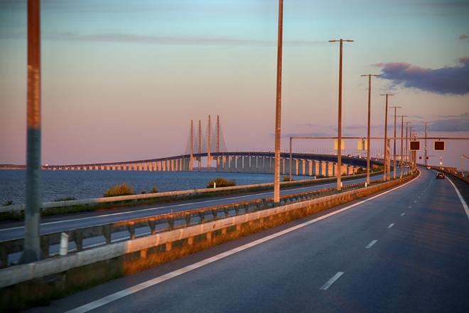 Vista desde el puente de Oresund entre Suecia y Dinamarca