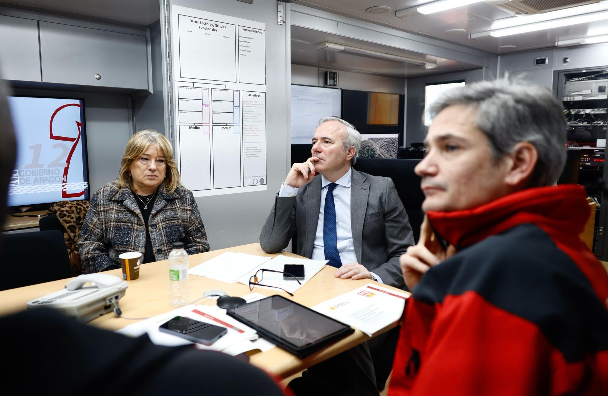 Azcón preside la reunión del CECOP para hacer seguimiento de la crecida del Ebro