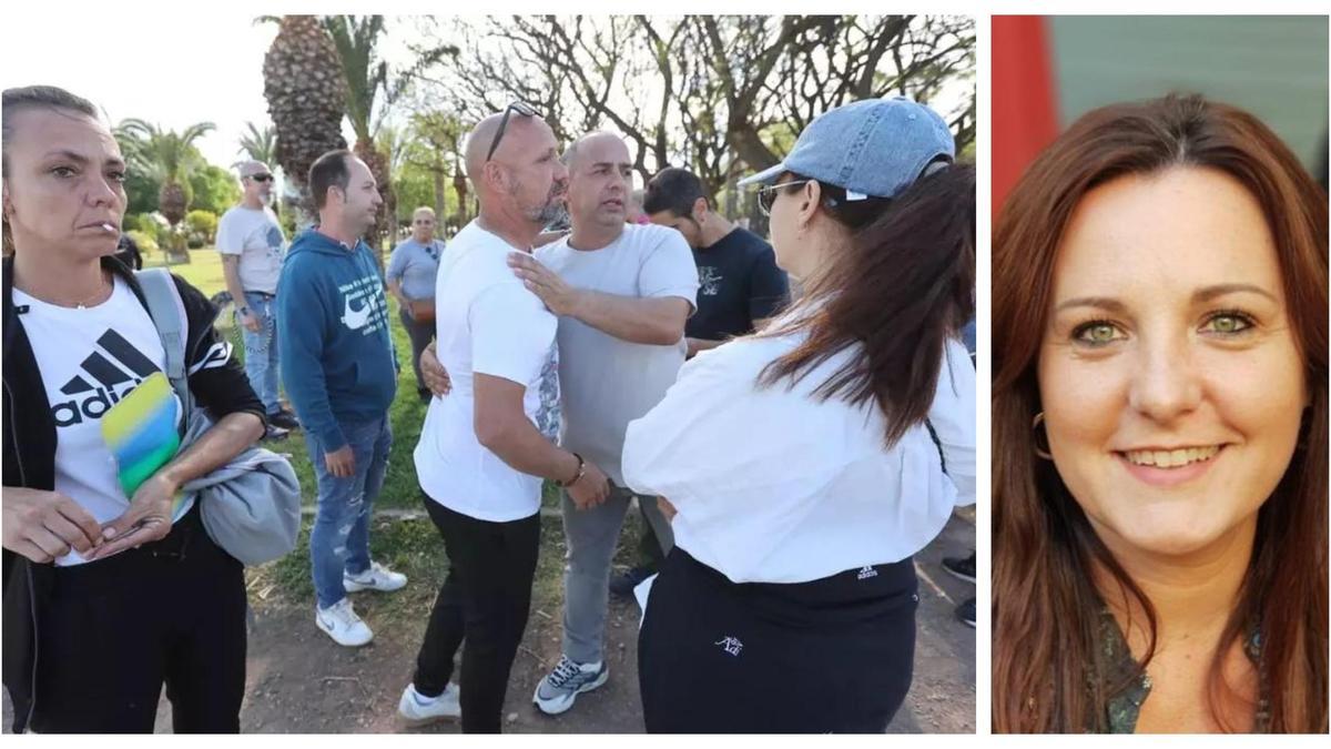 Miguel Ángel, esposo de la desaparecida, se abraza con quienes acuden a la batida ciudadana para buscarla. / TONI LOSAS