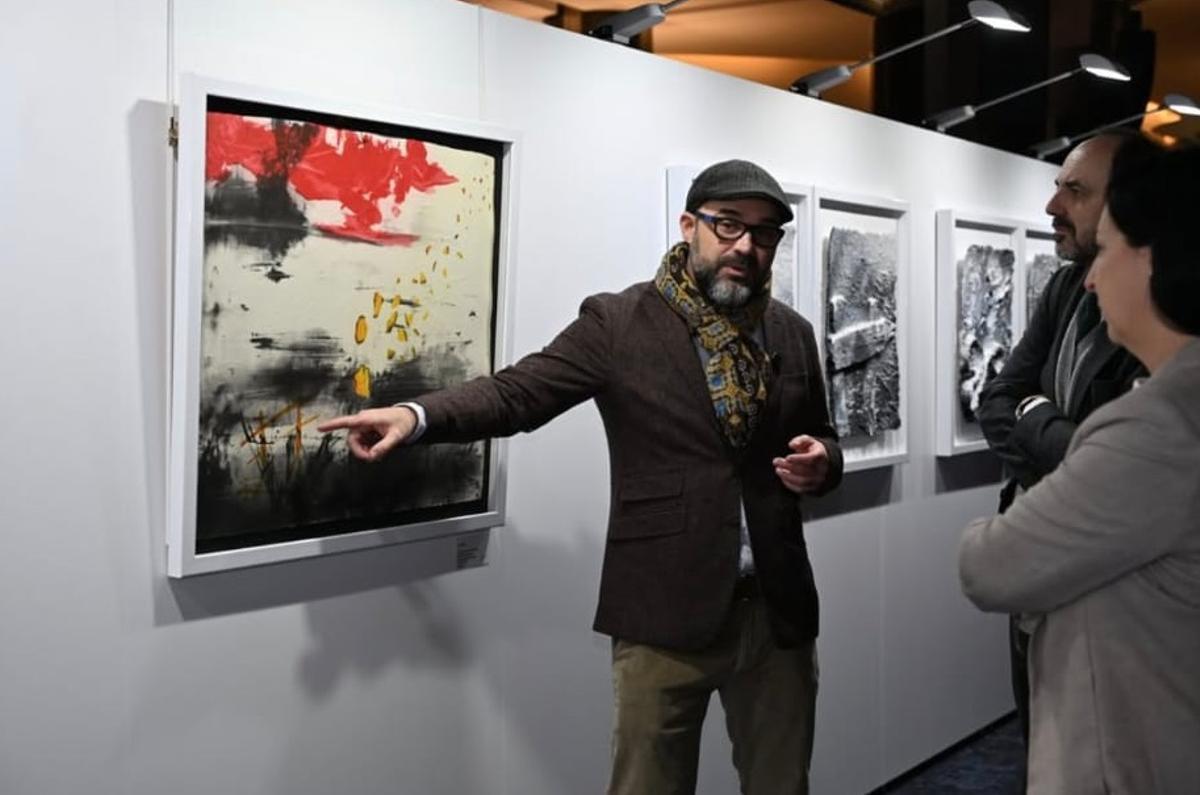 Marcos Tamargo, en la muestra del Parlamento Europeo.