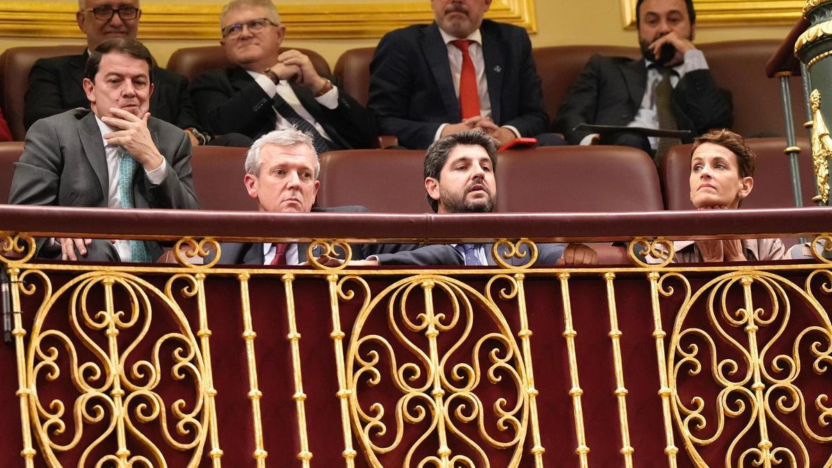 Fernando López Miras, en el Congreso cuando asistió al debate de investidura de Sánchez.