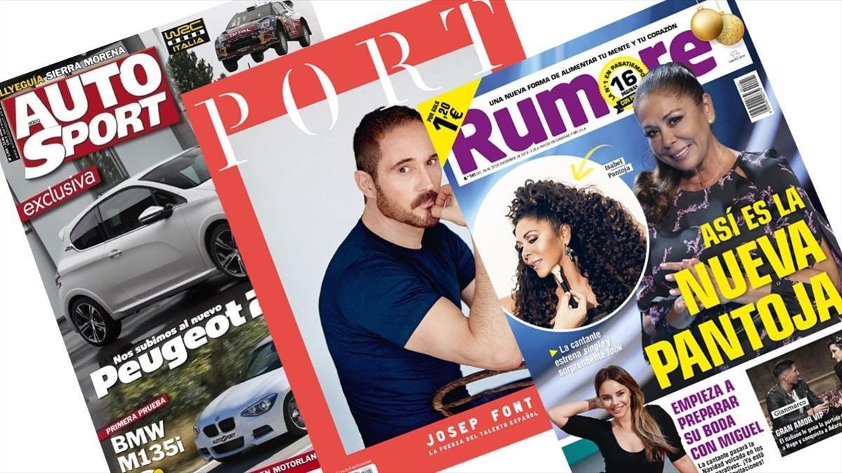 Las tres revistas que dejan de publicarse: 'Autohebdo Sport', 'Port' y 'Rumore'.