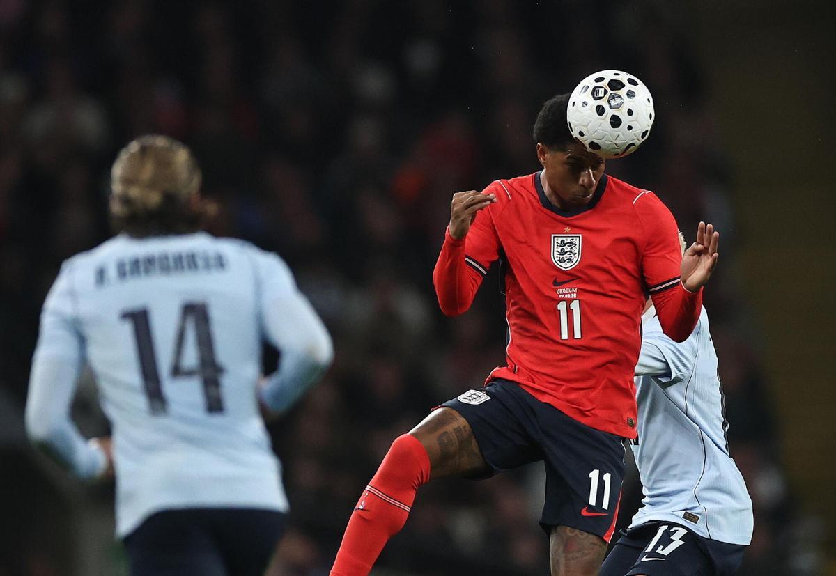 Rashford, durante el amistoso entre Inglaterra y Uruguay