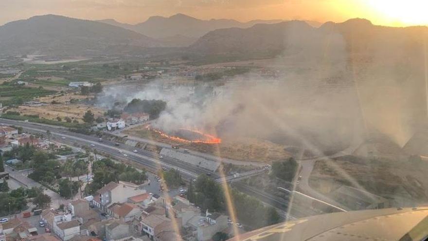 Imagen del incendio desde el helicóptero