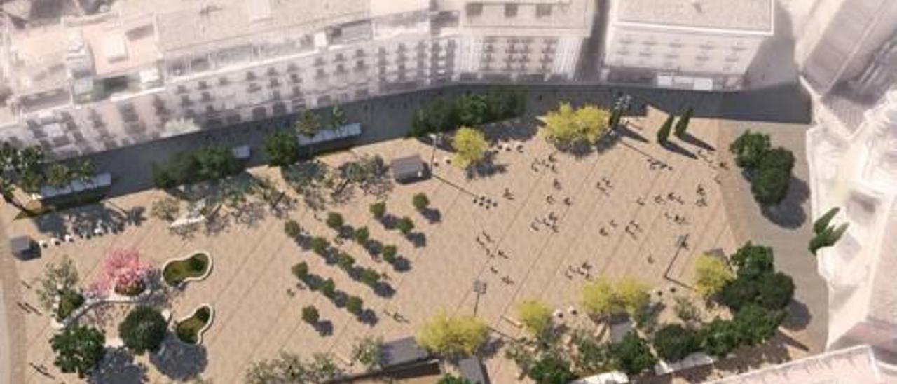 Figuración del proyecto de remodelación de la plaza de la Reina.