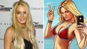 Lindsay Lohan, junto al personaje que aparece en ’Grand Theft Auto V’.