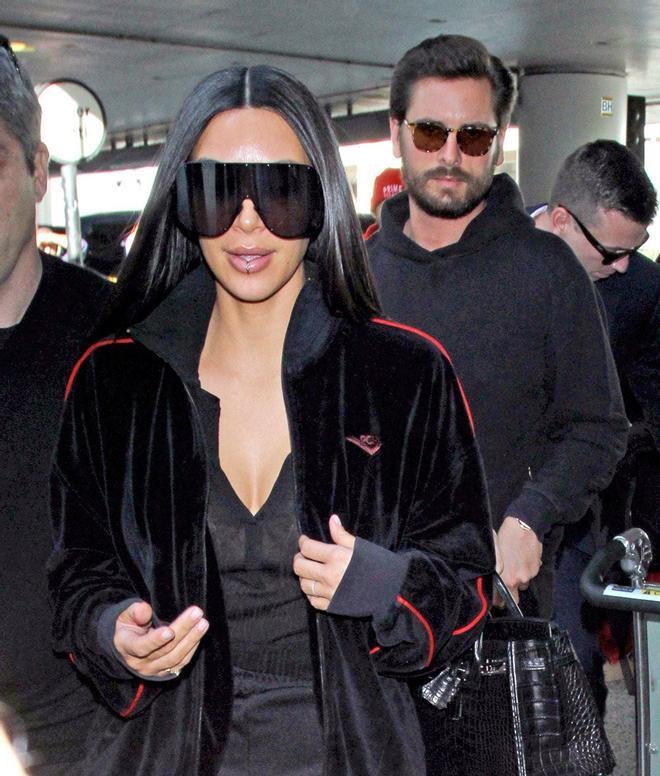 Kim Kardashian y Scott Disick, antes de coger un vuelo a Dubái