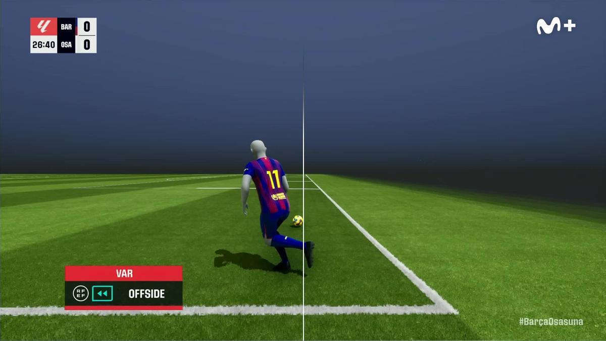 La imagen de la discordia del fuera de juego de Raphinha