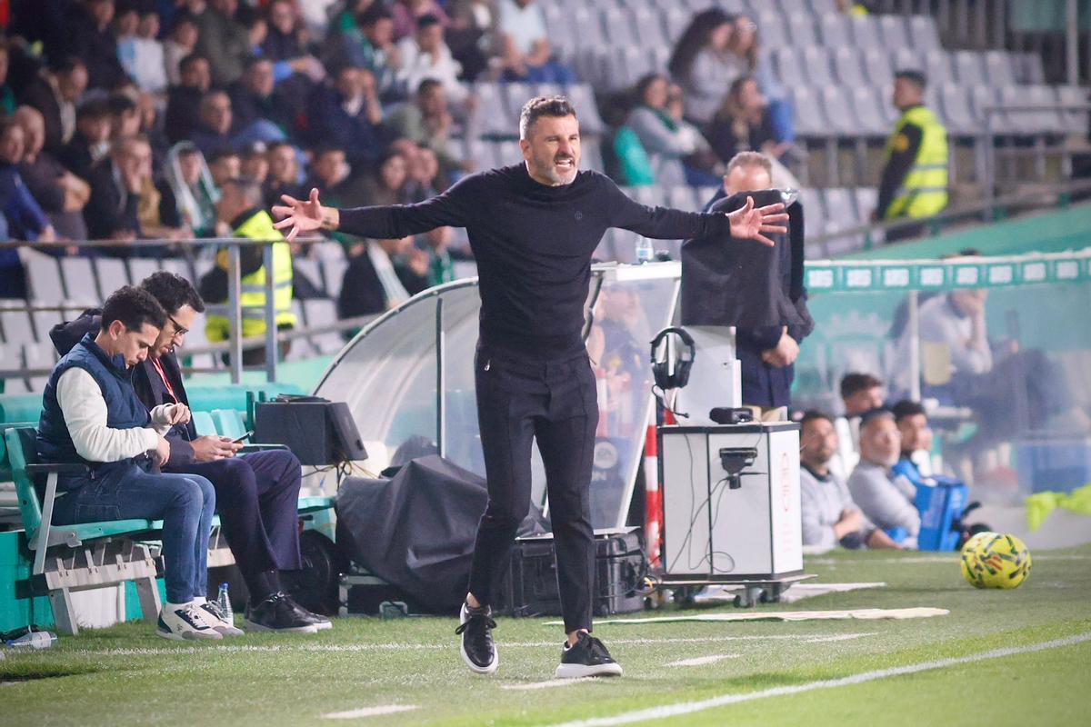 Iván Ania, durante un lance del encuentro ante el Andorra.