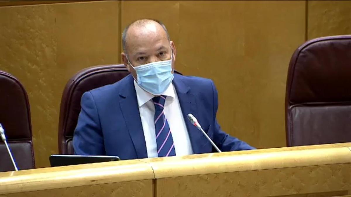 José María Barrios, senador del PP por Zamora, durante su intervención.