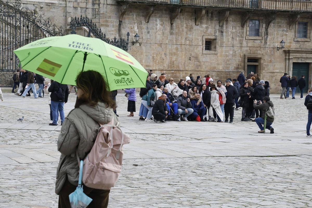 Ambiente de turistas en Santiago de Compostela