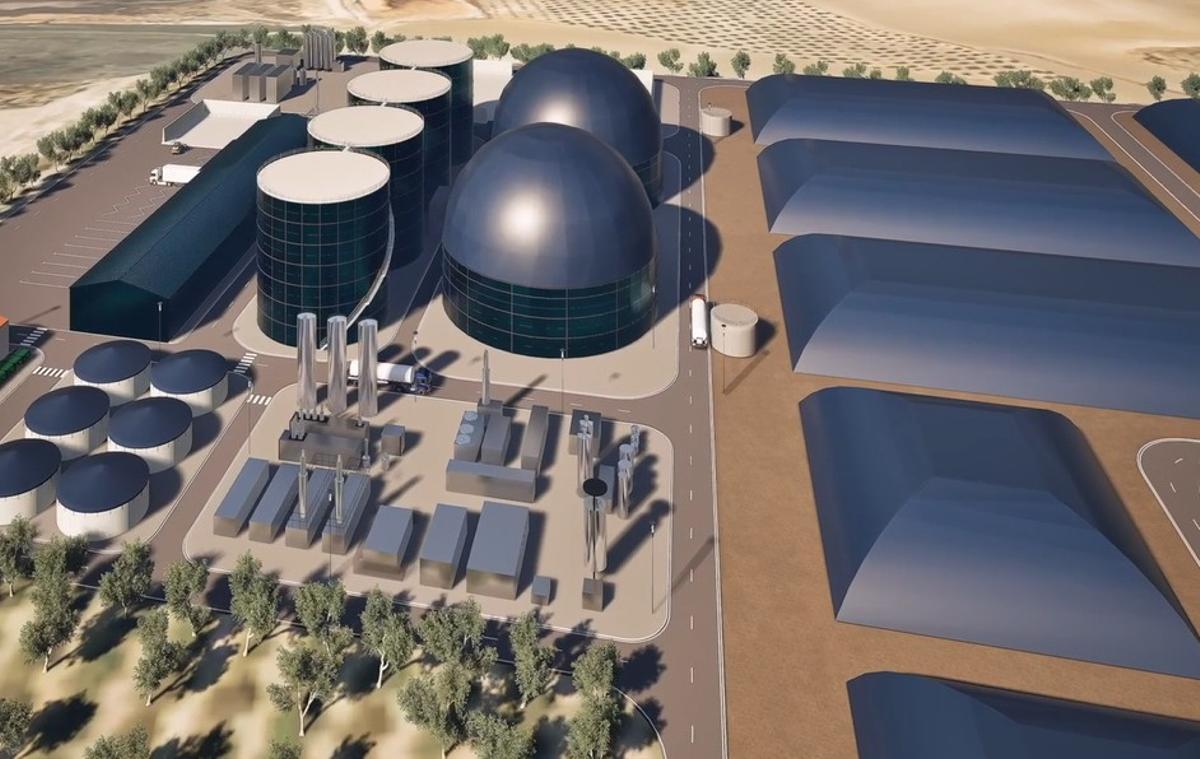 Recreación virtual de la planta de biogás en Baena.