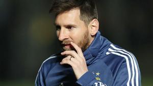 Leo Messi, durante un entrenamiento de Argentina para preparar la Copa América.