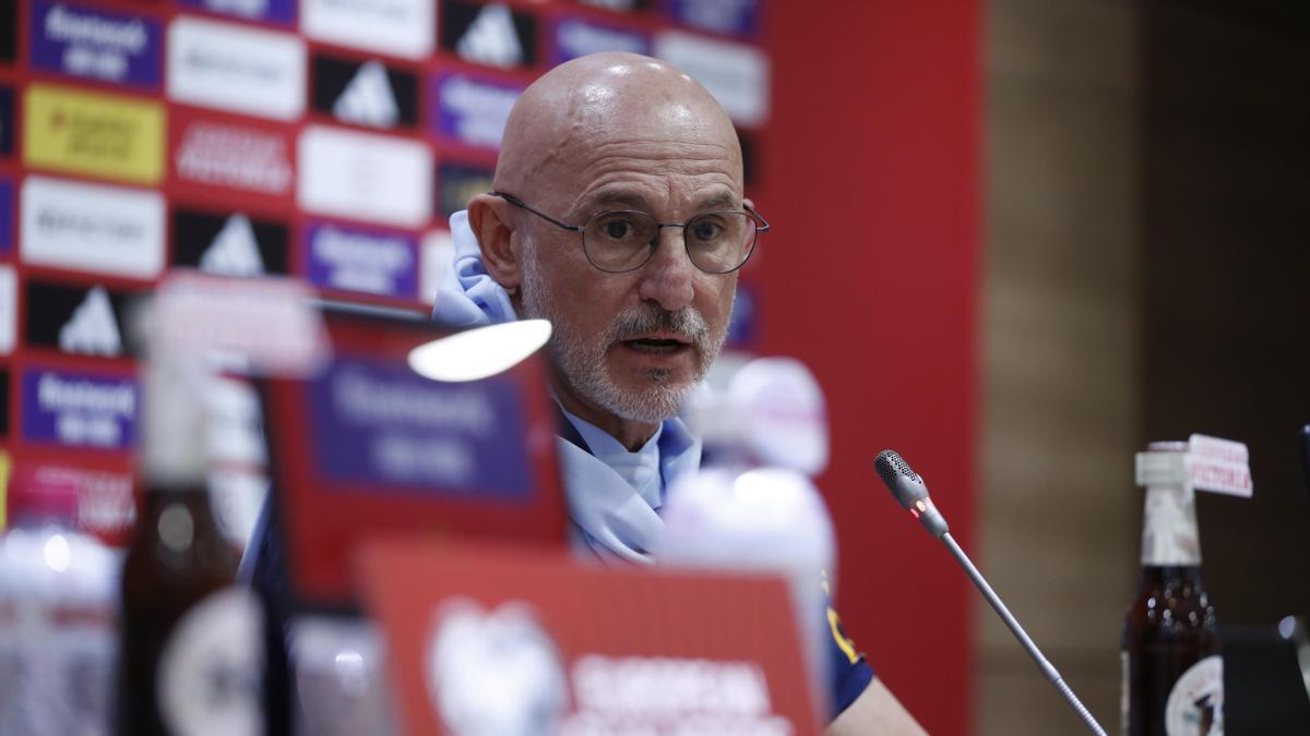 El seleccionador, en rueda de prensa.