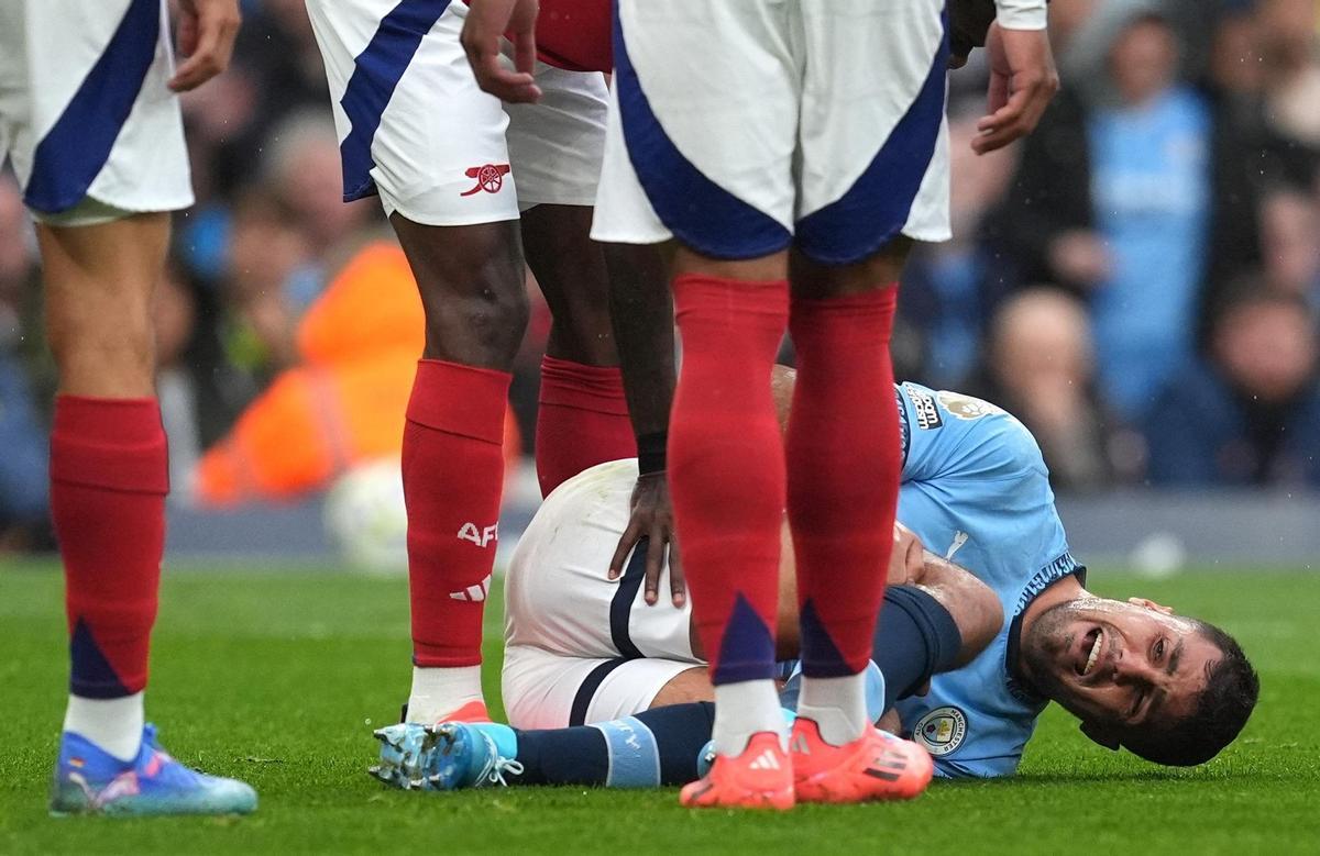 Rodri Hernández, tras su grave lesión con el Manchester City.