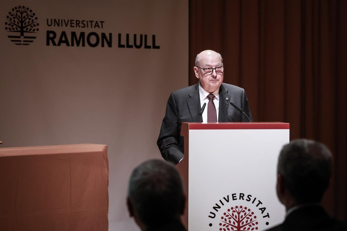 Carles Pérez Testor, en la toma de posesión como rector de la Universitat Ramon Llull
