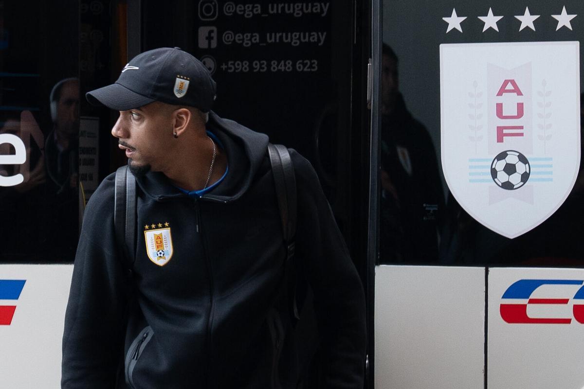 Ronald Araujo, en una concentración con la selección uruguaya