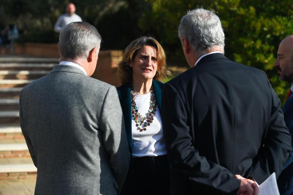 La ministra Teresa Ribera, durante su visita del mes pasado a Málaga.