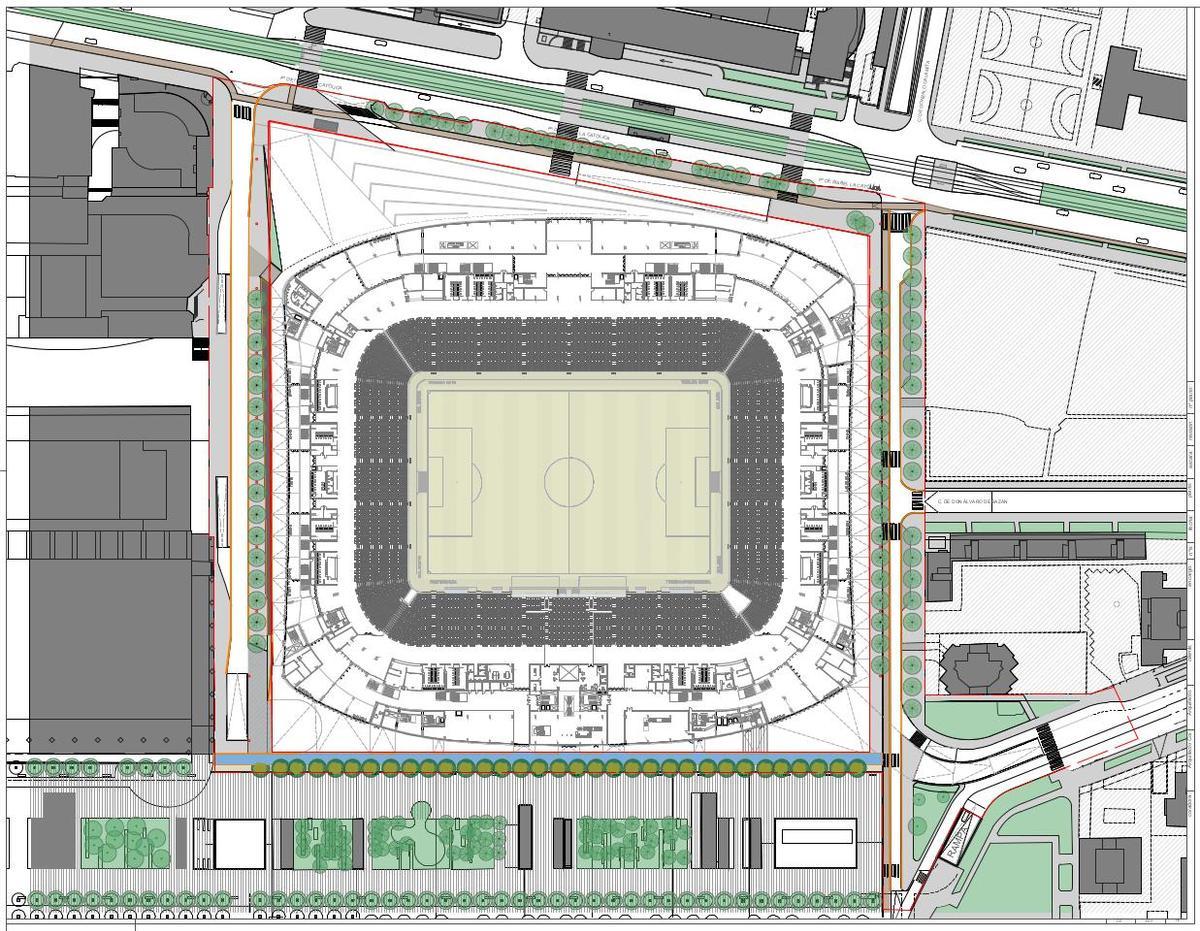 Mapa de la reurbanización del entorno de La Romareda.