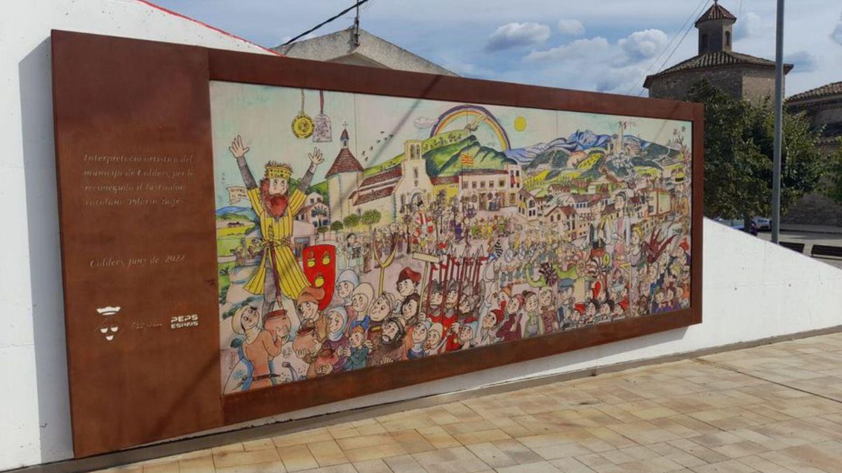 El mural de grans dimensions és a la plaça Major