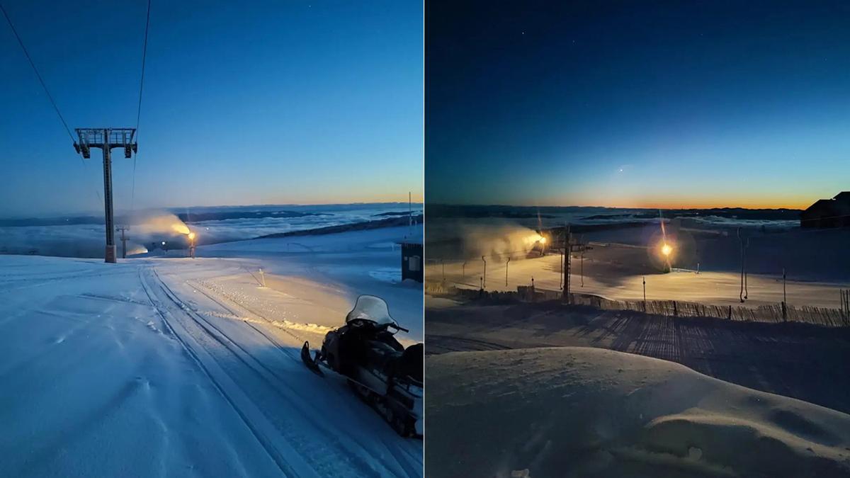 Imágenes de la nieve hoy en Mazaneda