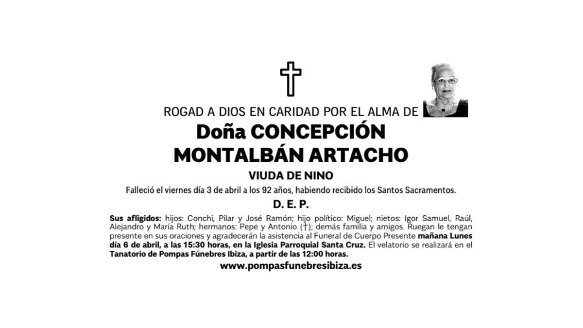 Esquela Concepción Montalbán Artacho