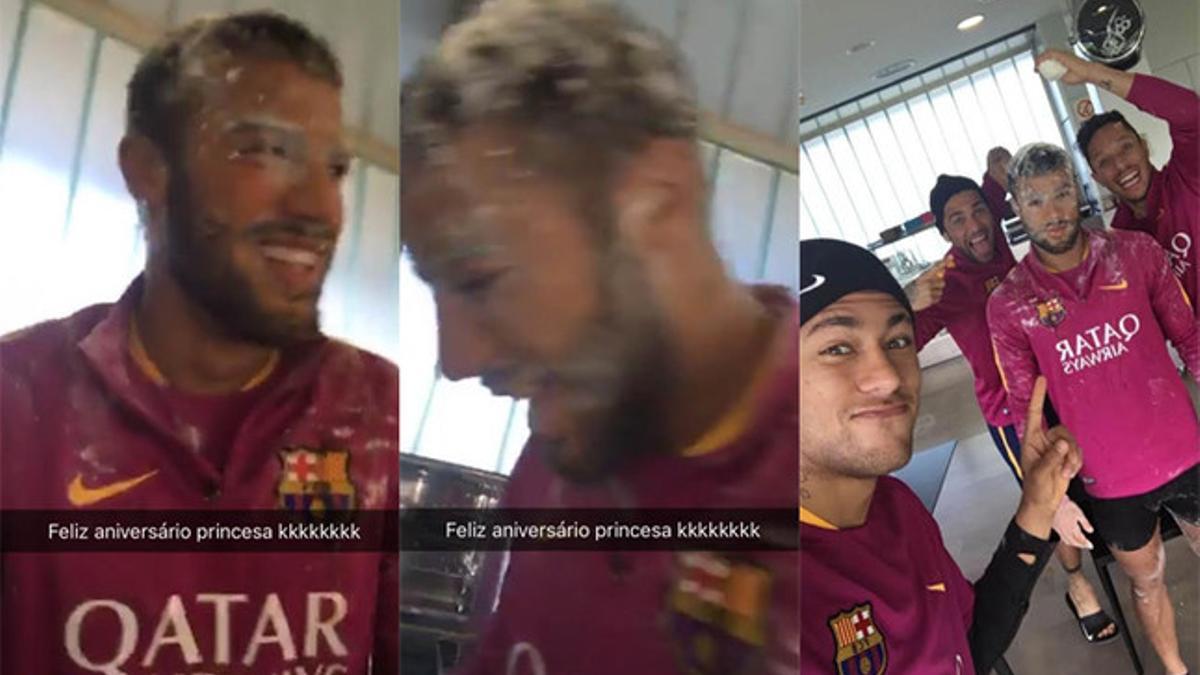 Una &quot;ducha&quot; especial para Rafinha