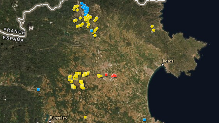 Mapa elaborat per Iaeden per situar els projectes.