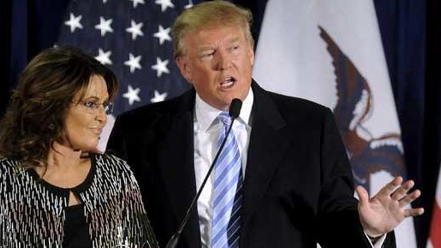 Palin y Trump, la pasada noche.