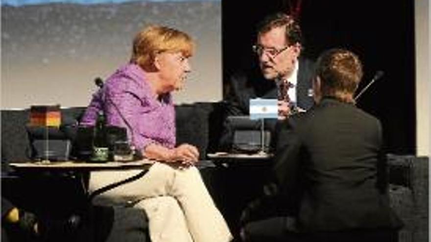 Angela Merkel i Mariano Rajoy, ahir a la cimera de Santiago de Xile.