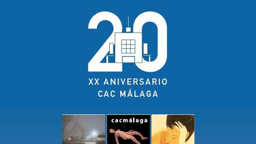Cartel del 20 aniversario del Centro de Arte Contemporáneo de Málaga.