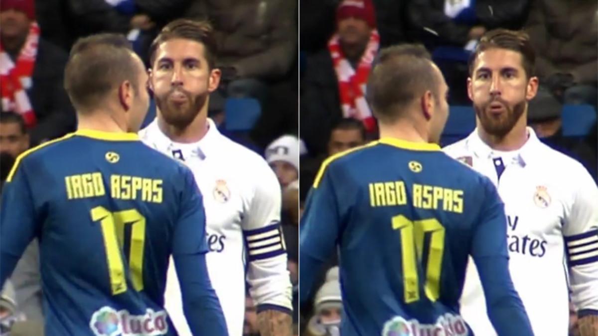 Ramos miró fijamente a Aspas y le escupió