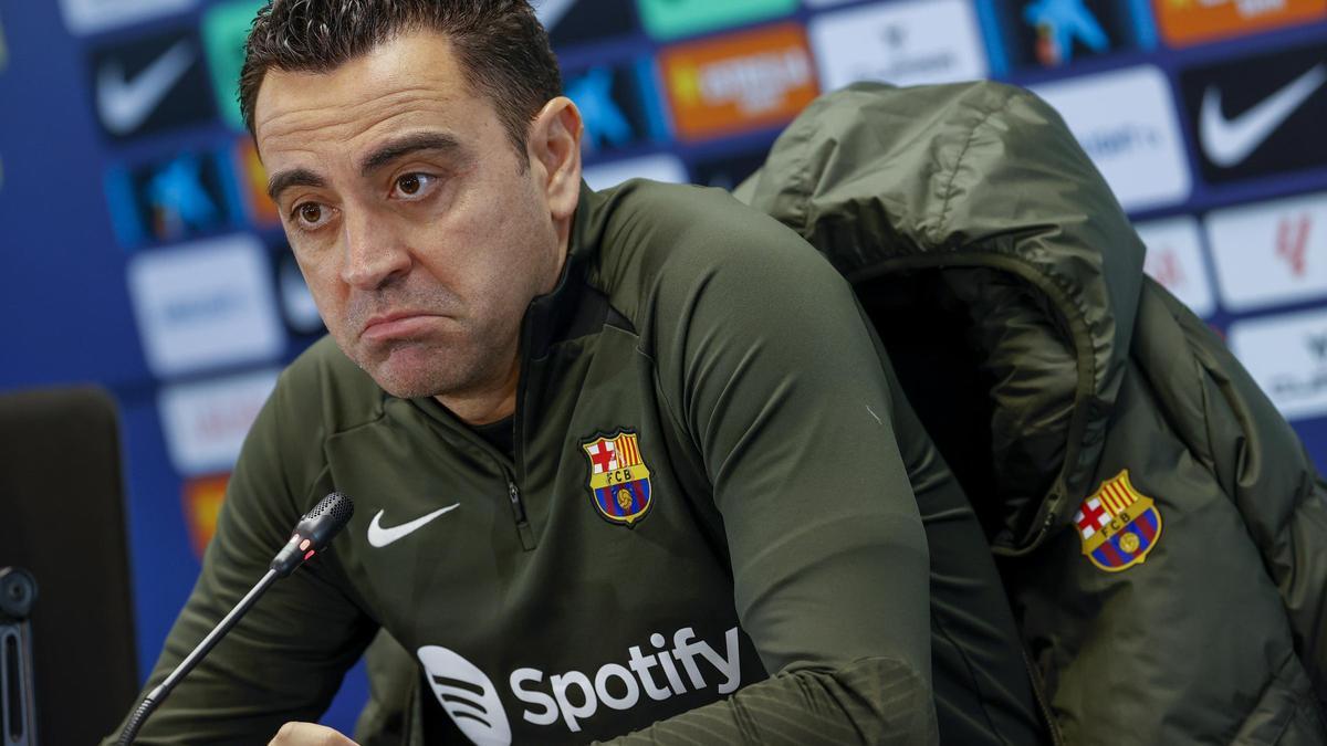 Xavi Hernández en la rueda de prensa previa al duelo ante Las Palmas