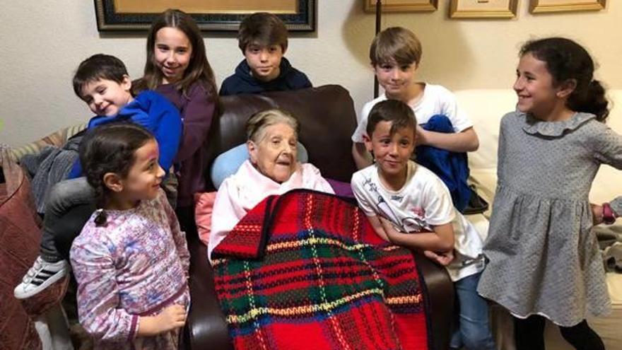 Dolores Díaz en la pasada comida familiar de Navidad.