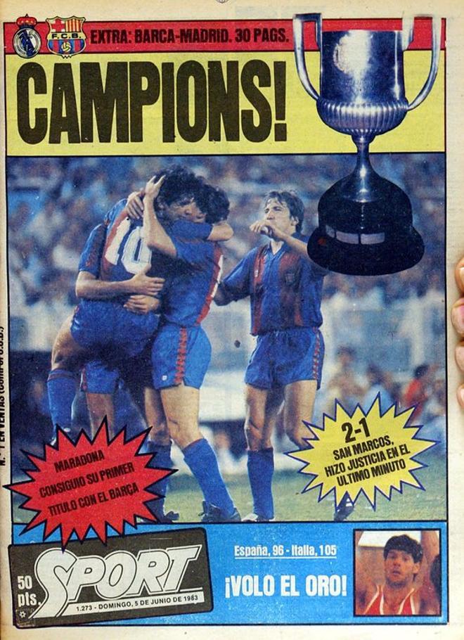 1983 - El Barcelona se proclama campeón de la Copa del Rey ante el Real Madrid