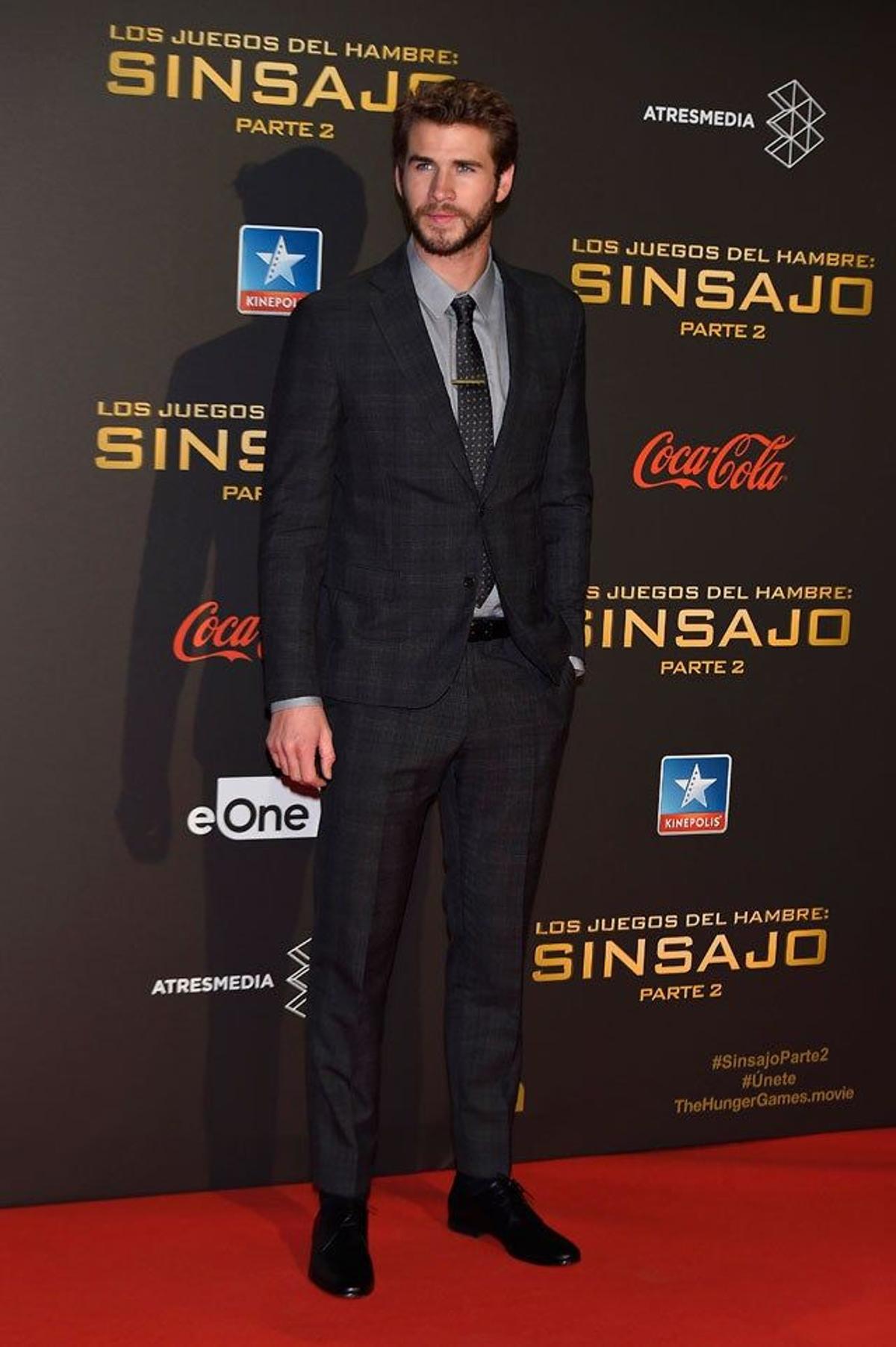Liam Hemsworth, en la première de Los juegos del hambre. Sinsajo. Parte 2 en Madrid