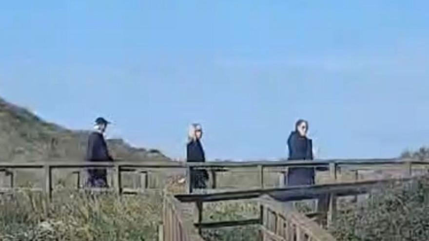 Junto a estas líneas, Meryl Streep, paseando por las pasarelas de las dunas de San Juan. | |