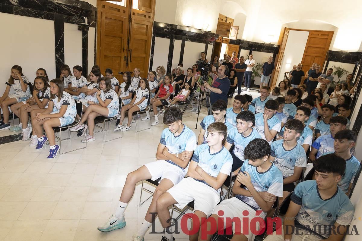 Recepción de los equipos de fútbol de las Escuelas Municipales de Caravaca que han conseguido ascenso