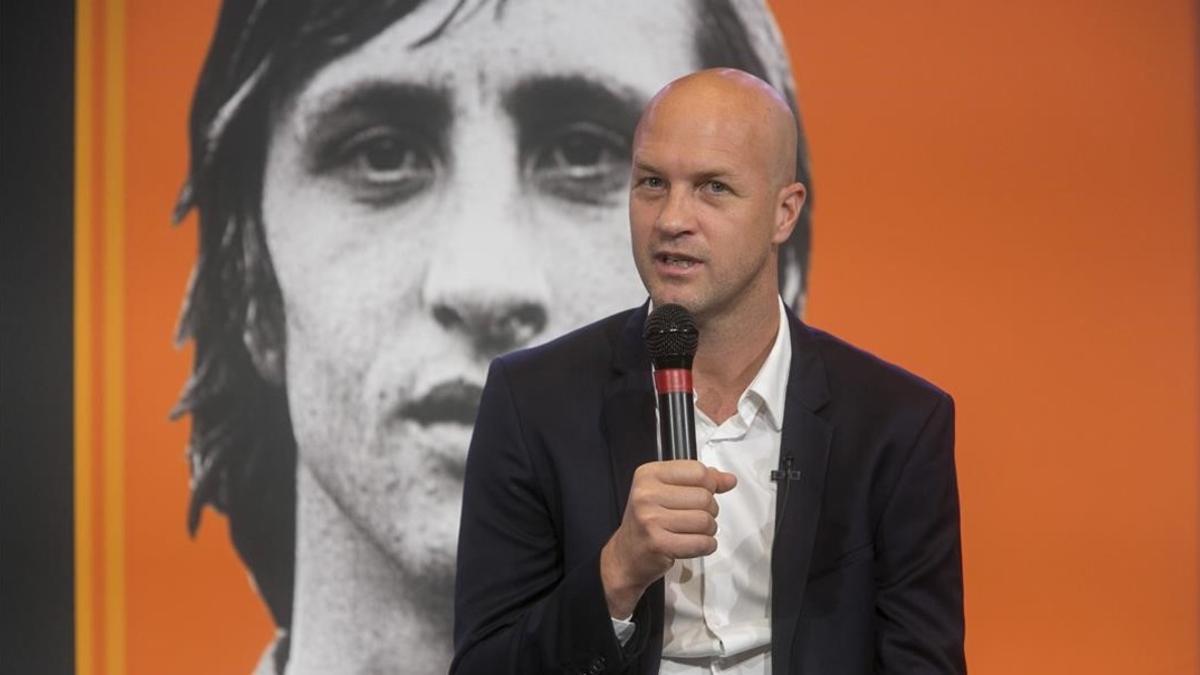 Jordi Cruyff, en la presentación de la autobiografía de su padre.