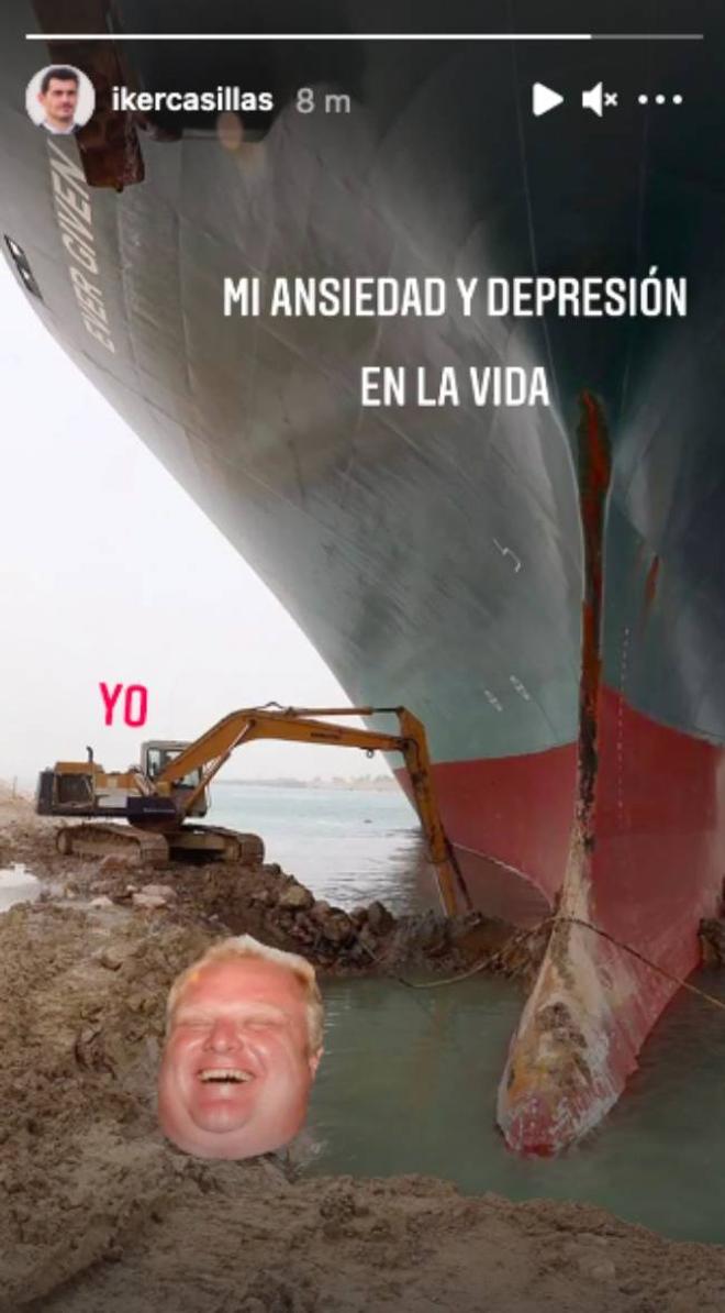 Meme del barco encallado compartido por Iker Casillas