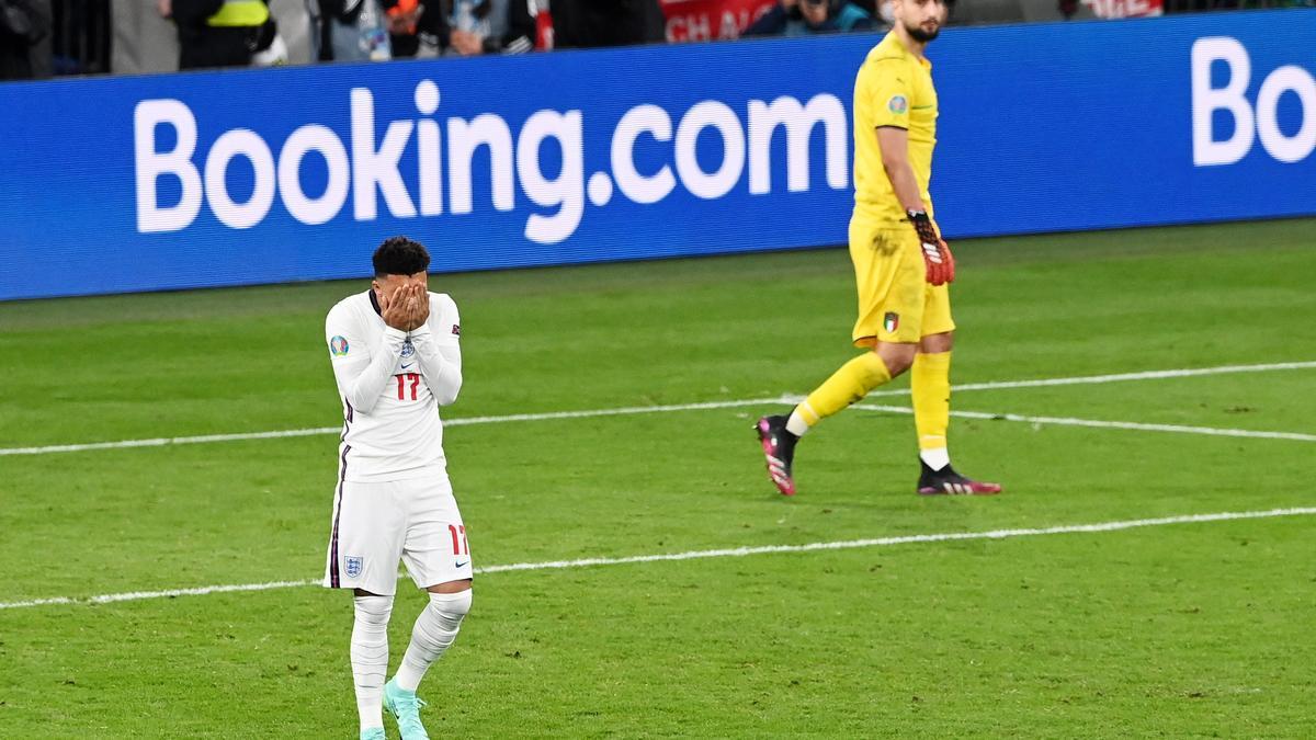 Jadon Sancho, tras fallar el penalti en la final de la Eurocopa